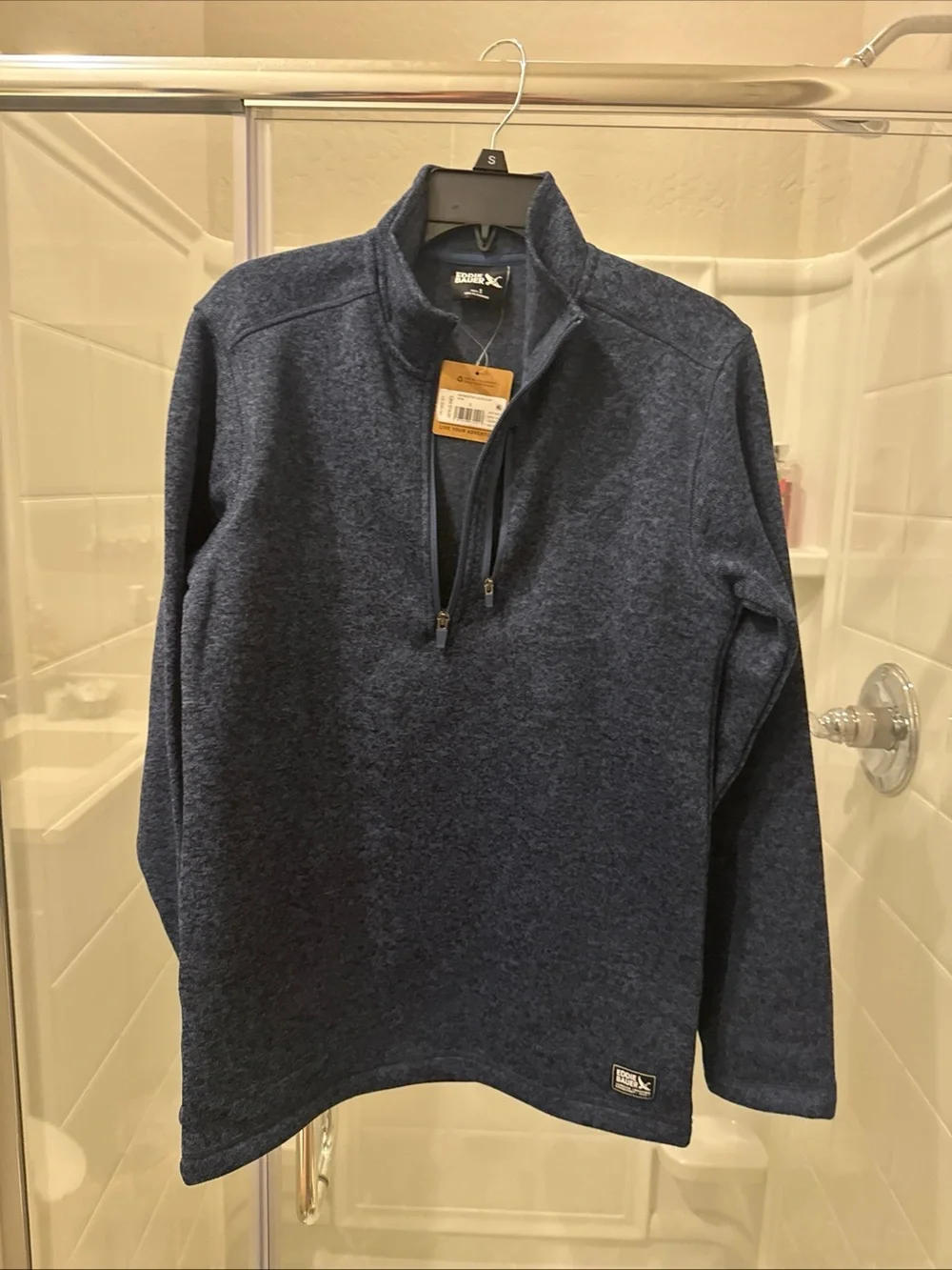 Eddie Bauer Men’s Navy Quarter-Zip Fleece Pullover